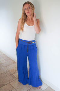 Belted Linen Trousers