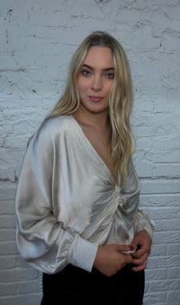 Satin Whisper Knot Top