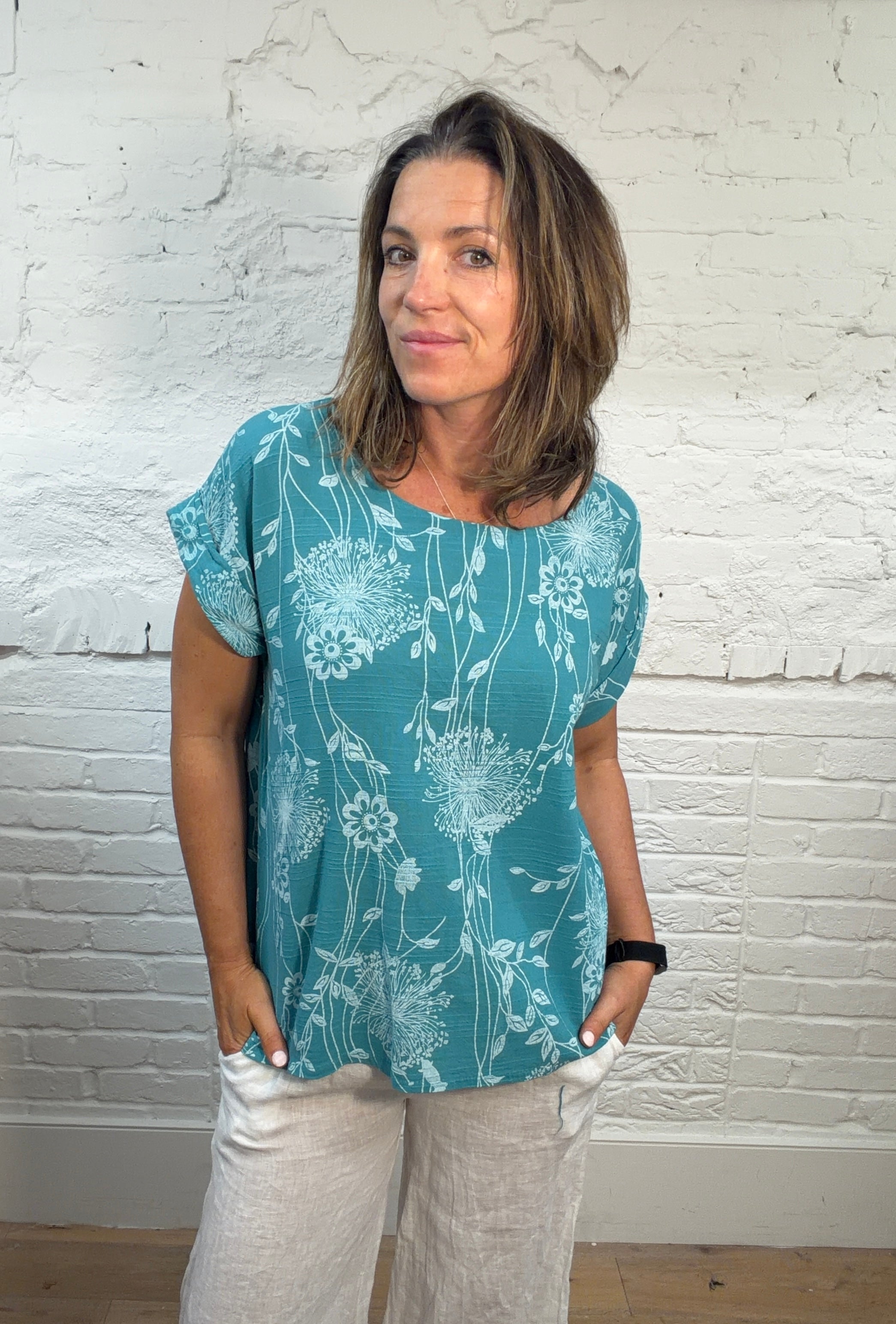 Thalia Cotton Linen Blend Top