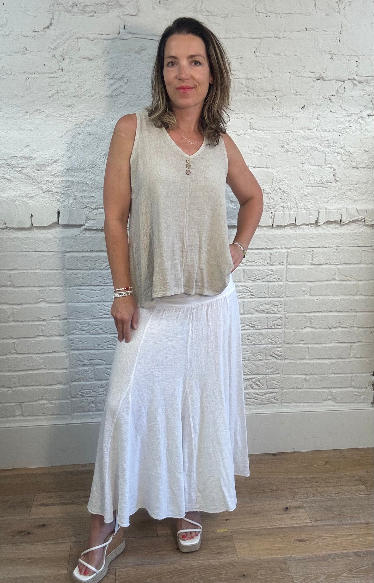Cotton & Linen Mix Sleeveless Top