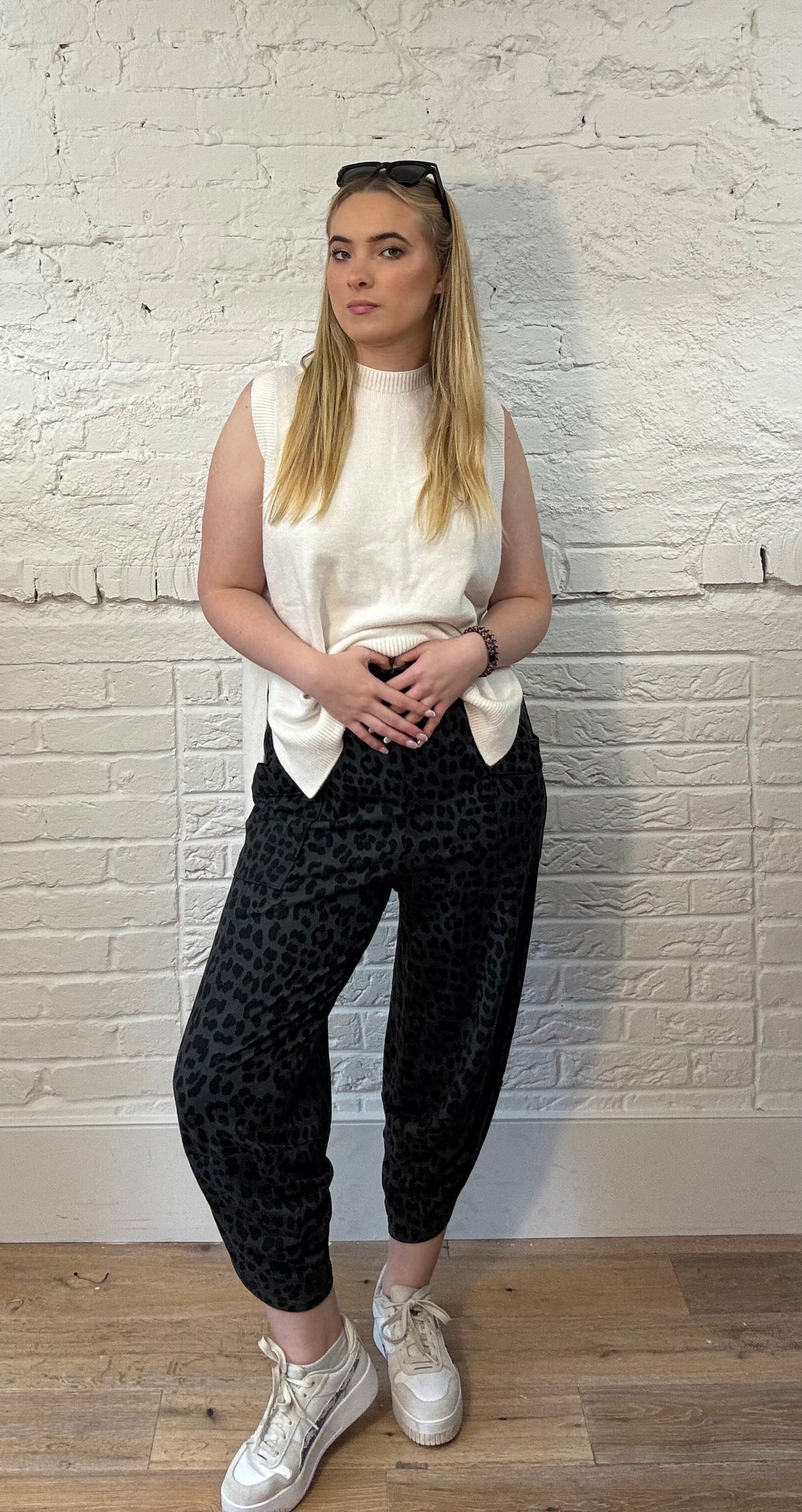 Leopard Print Barrel Leg Joggers