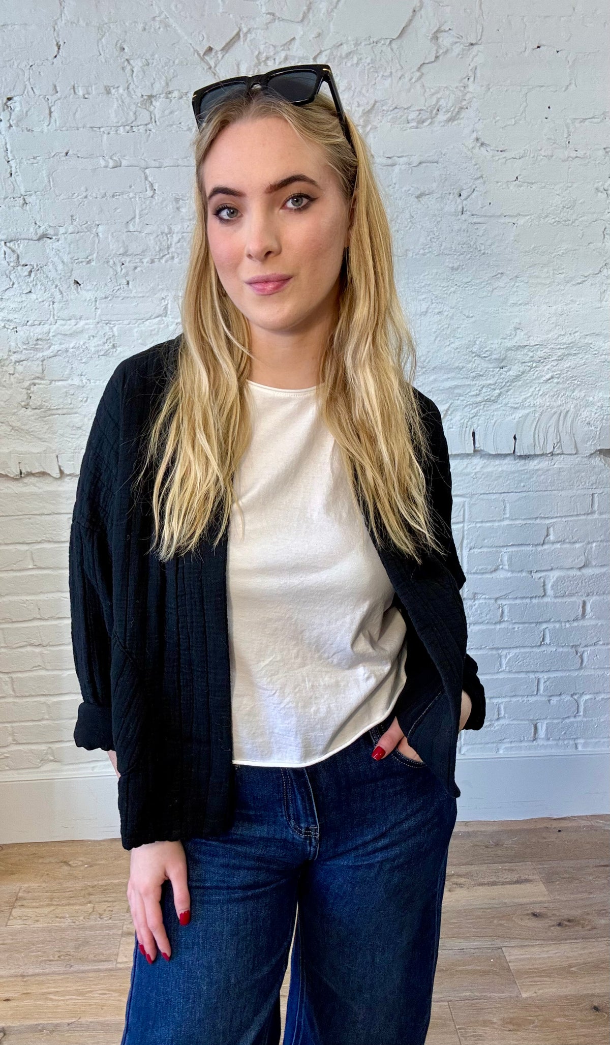 Chaqueta acolchada con estampado de diamantes