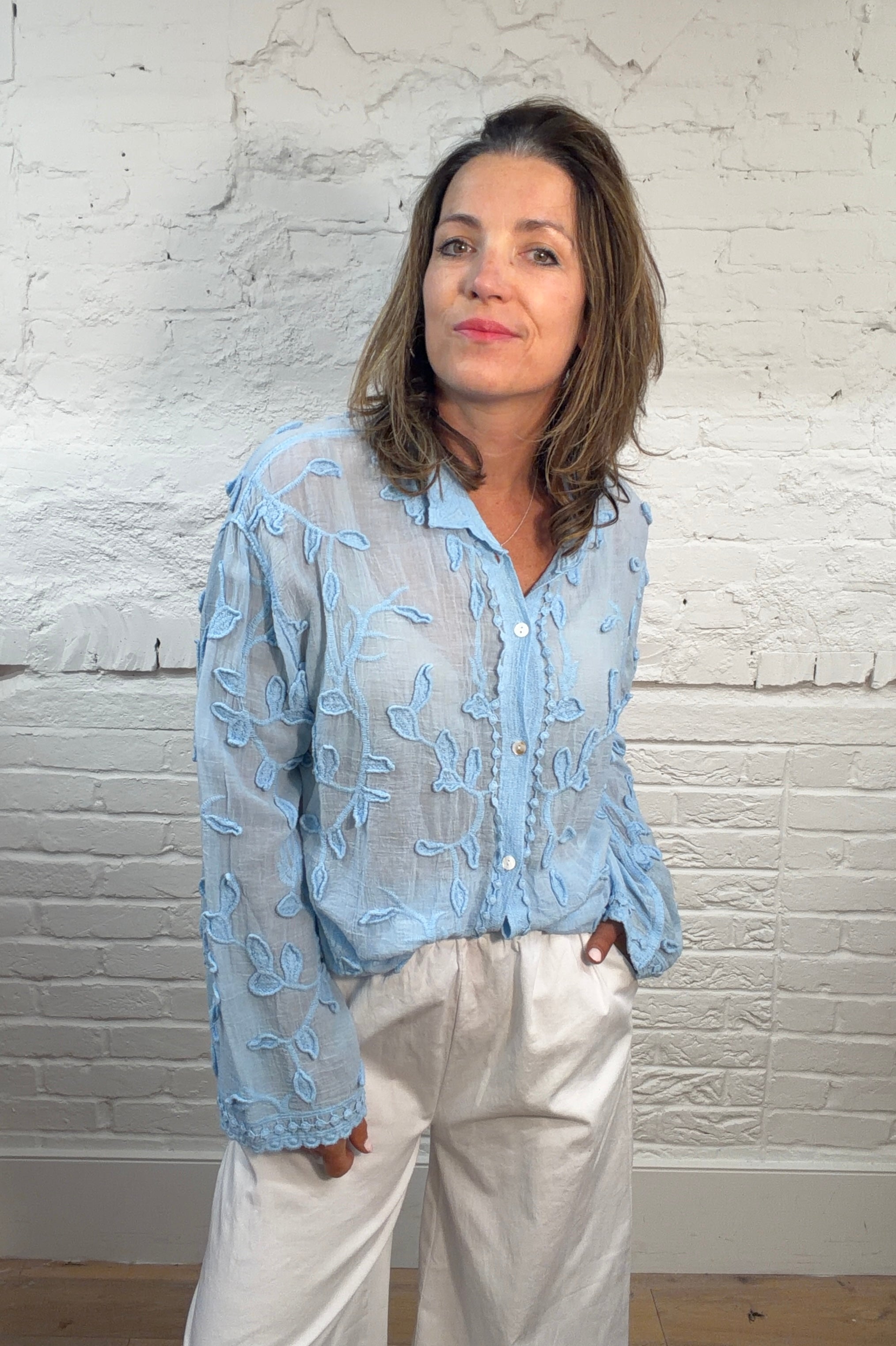 The Aston Embroidered Leaf Shirt