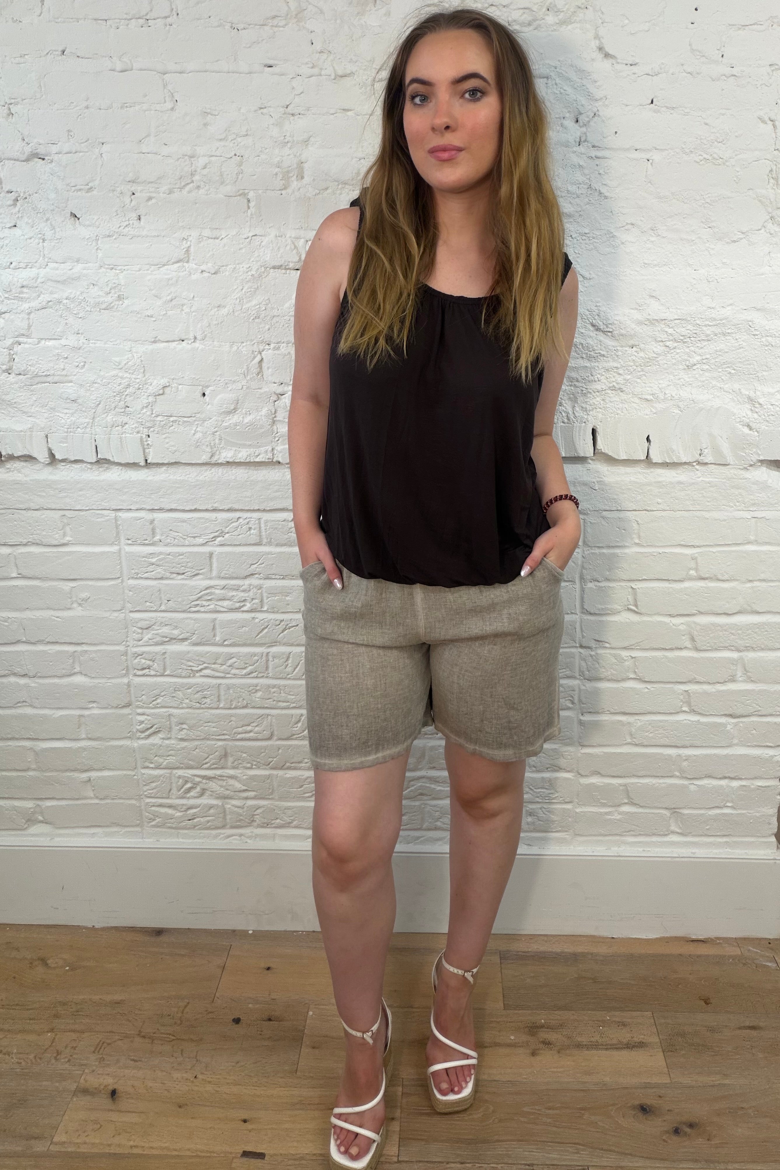 Alanna Cotton & Linen Blend Shorts