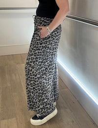 Animal Print Wide Leg Trousers