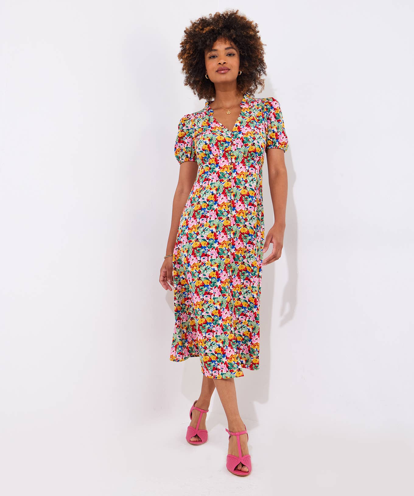 Floral Fancy Printed Midi Dress