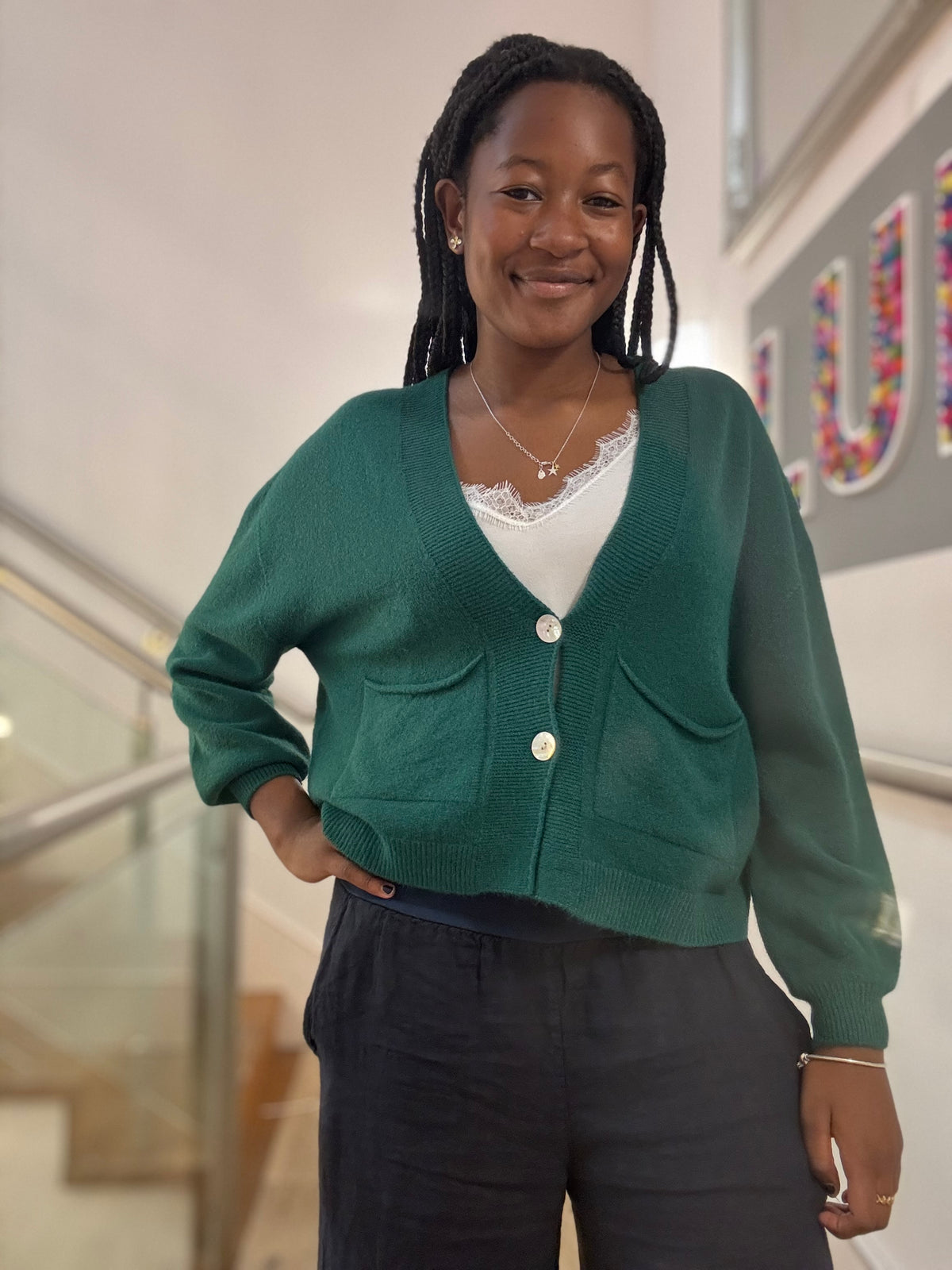 Cardigan With Two Front Pockets