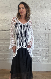 Open knit Slash Neck Cover Up