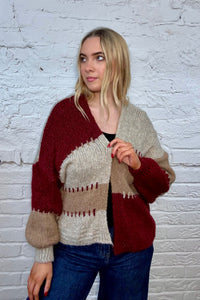 Patchwork Knit Cardigan