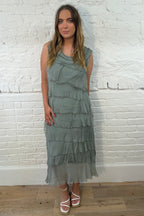 The Rina Ruffle Maxi Dress