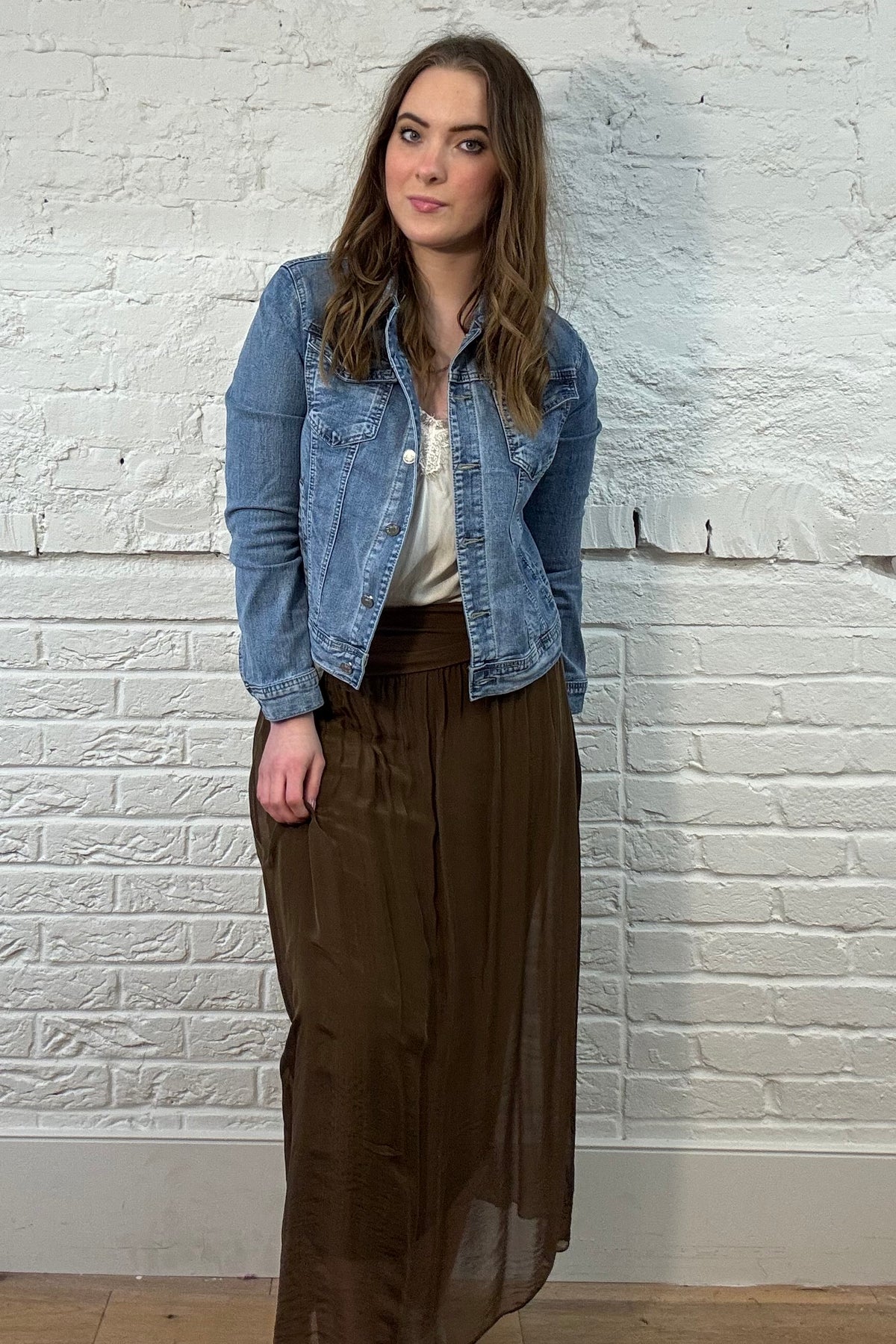 Falda superpuesta de seda (OS 8-16)