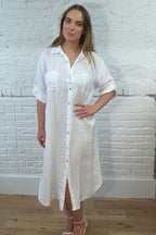 The Yohana Linen Shirt Dress