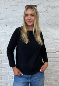 Phoebe Curved Hem Round Neck