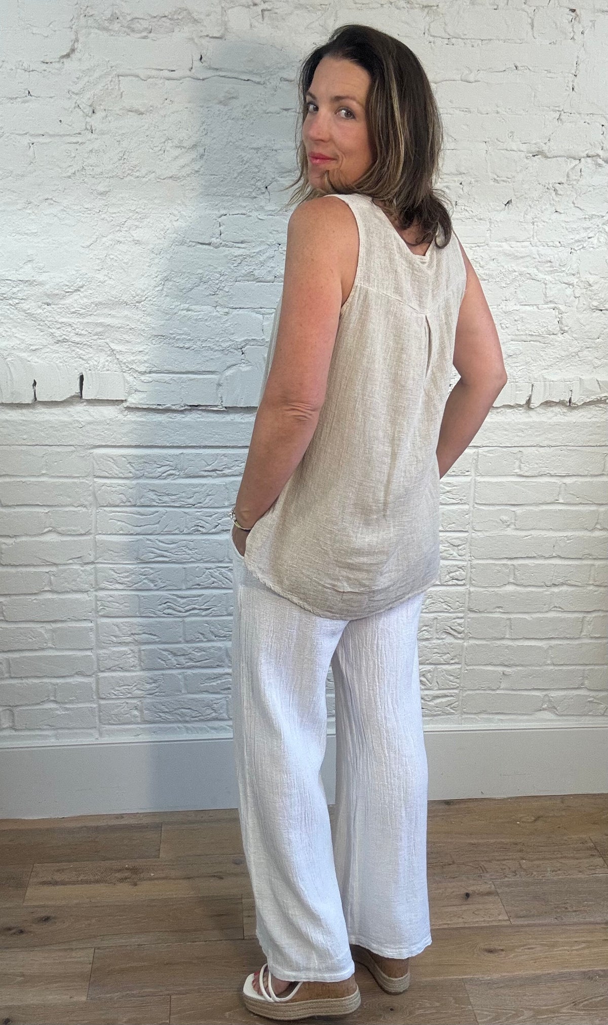 Cotton & Linen Mix Sleeveless Top