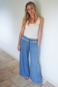 Belted Linen Trousers