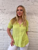 Front Button Detail Cotton Top