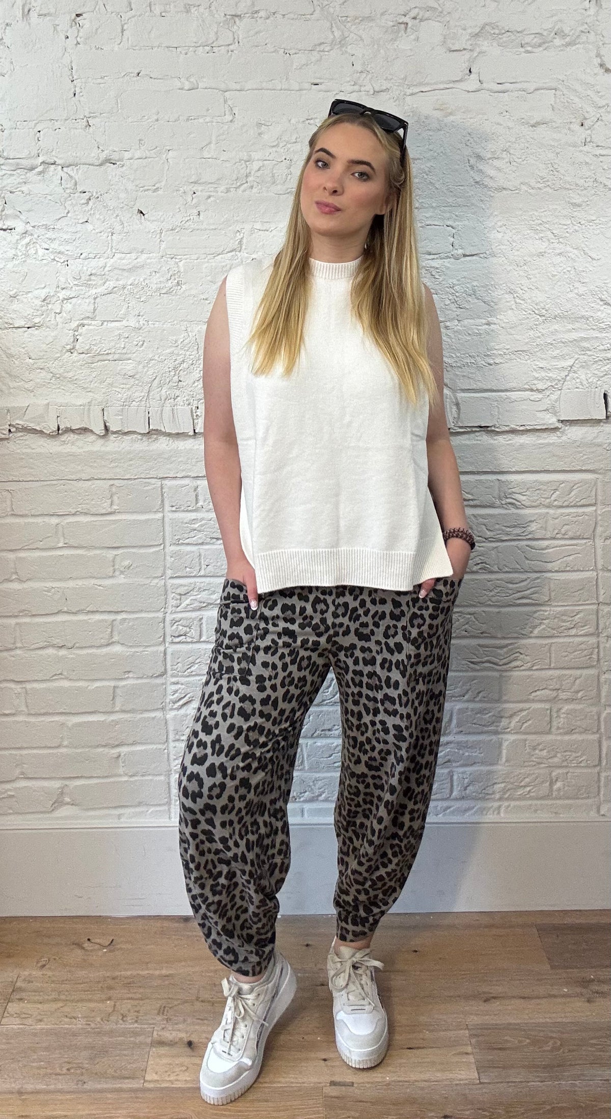 Leopard Print Barrel Leg Joggers