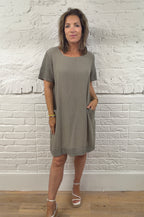 Fiorella Crochet-Trim Pocket Dress