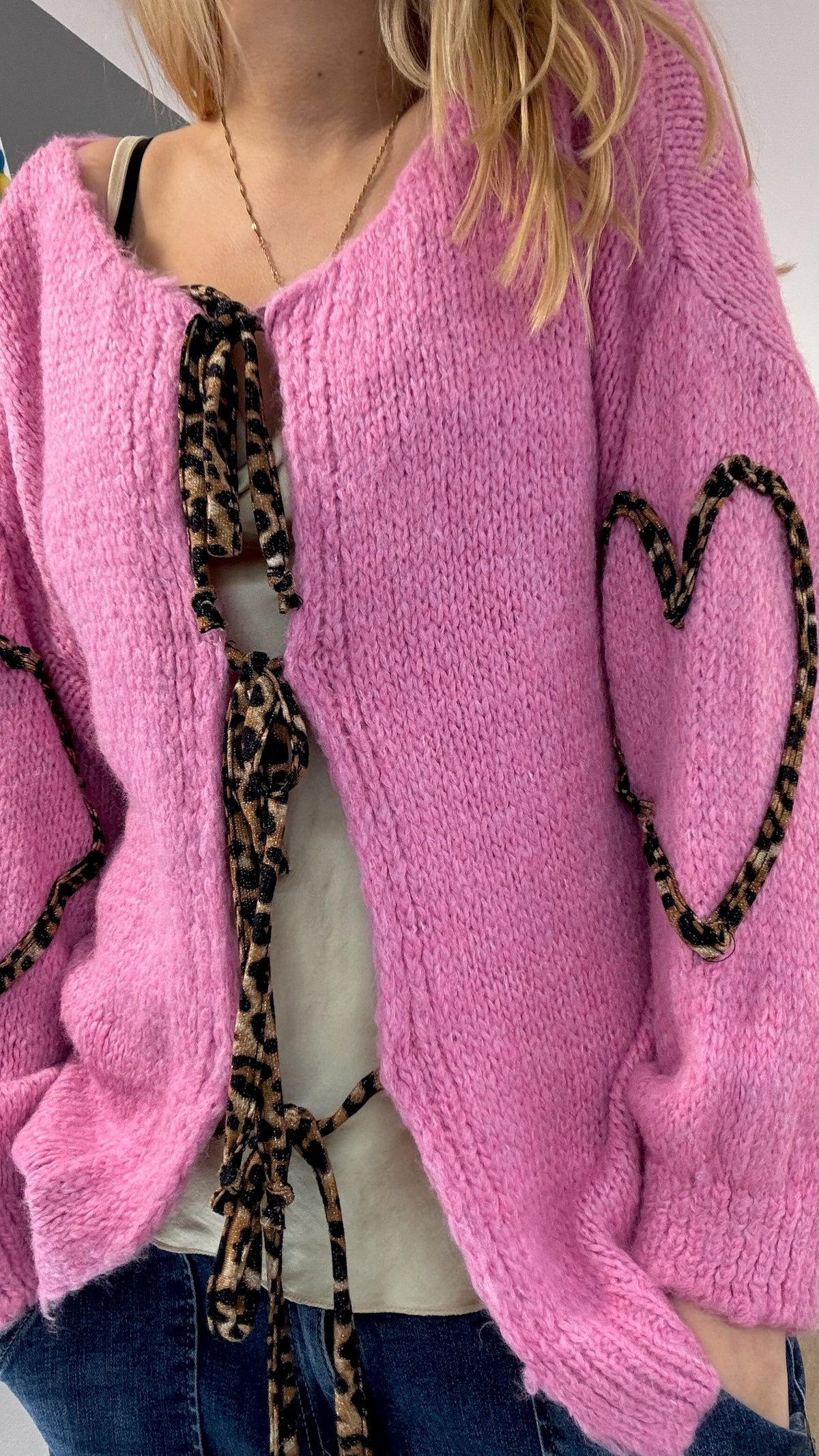 Leopard Tie Front Cardigan