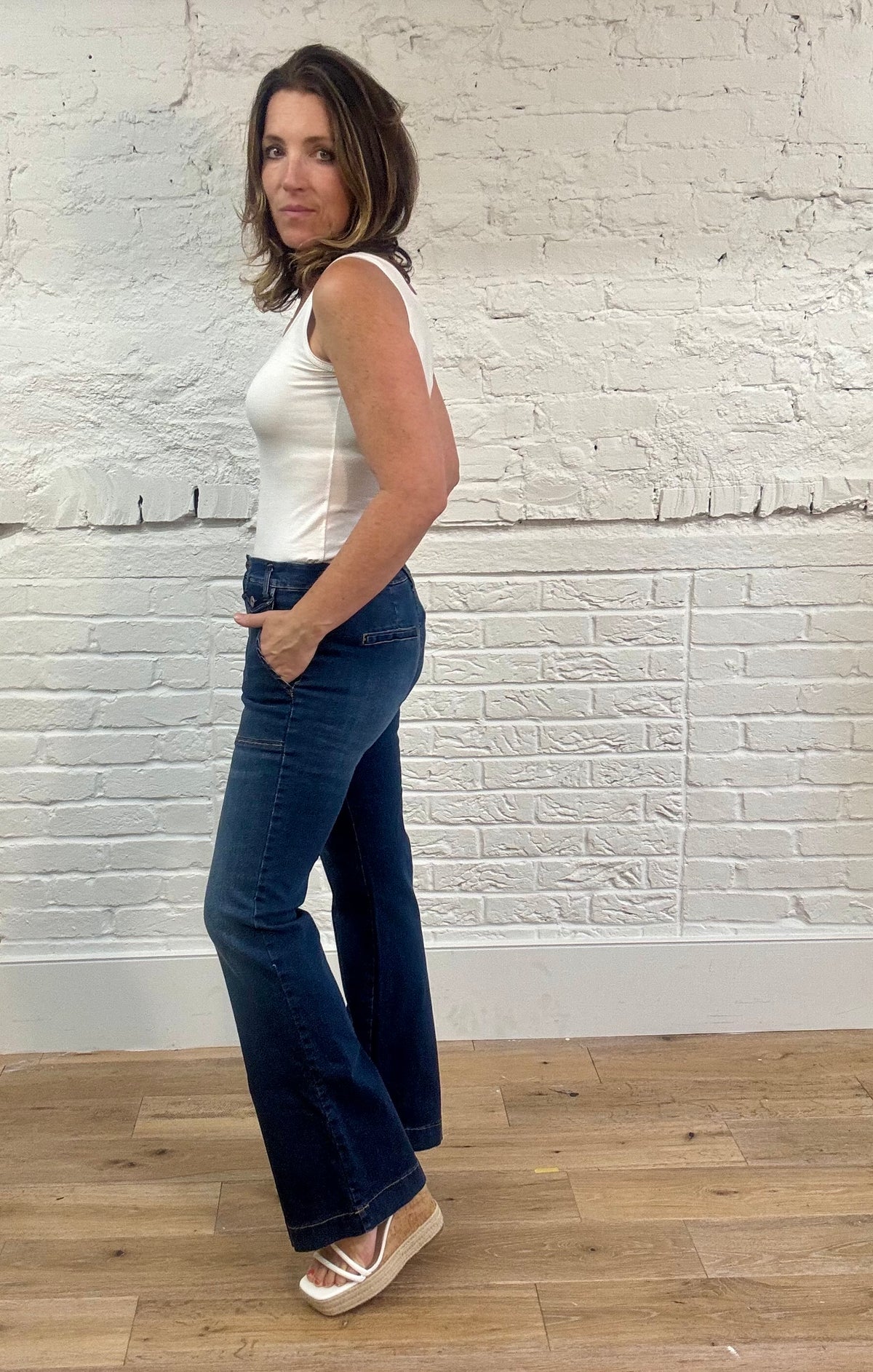 Suzy D Beau Stretch Denim Flared Jeans