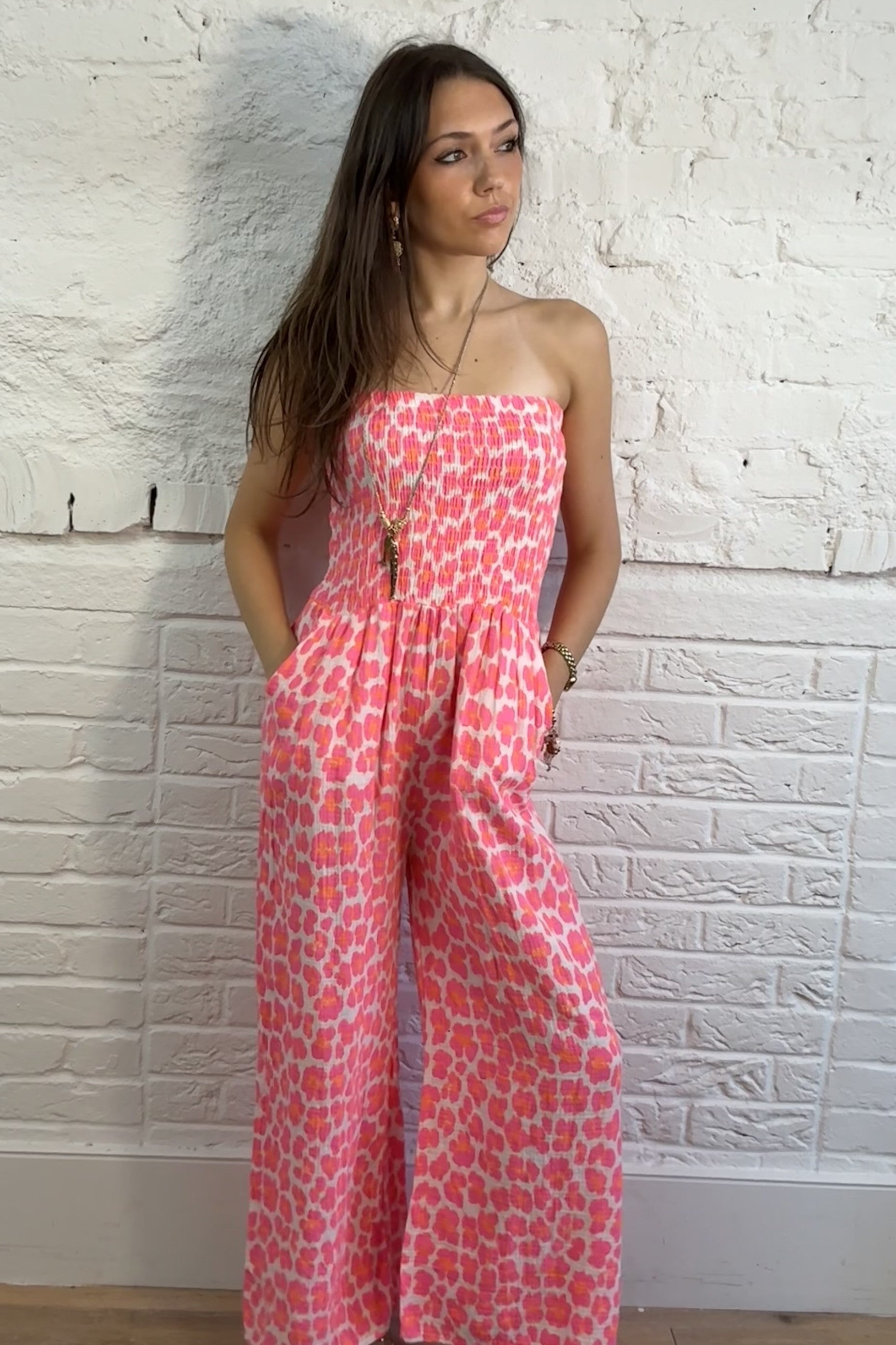 Abena Strapless Wide Leg Jumpsuit