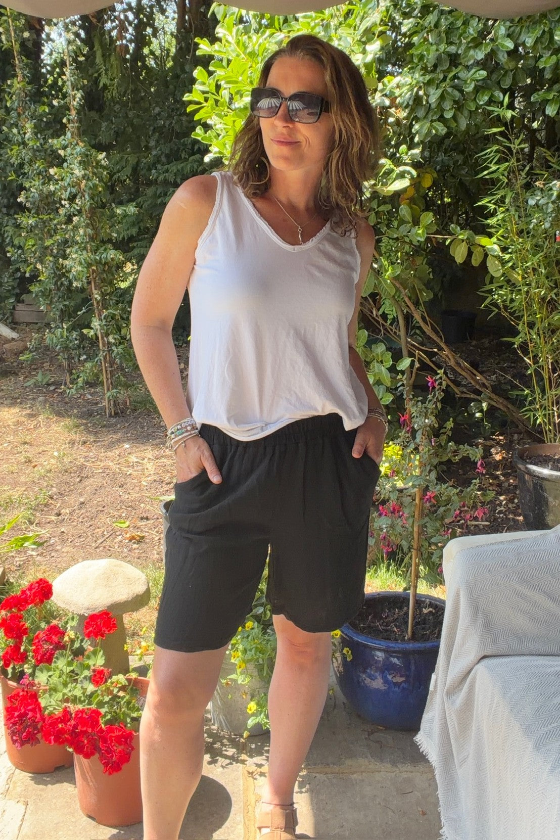 Alanna Cotton & Linen Blend Shorts