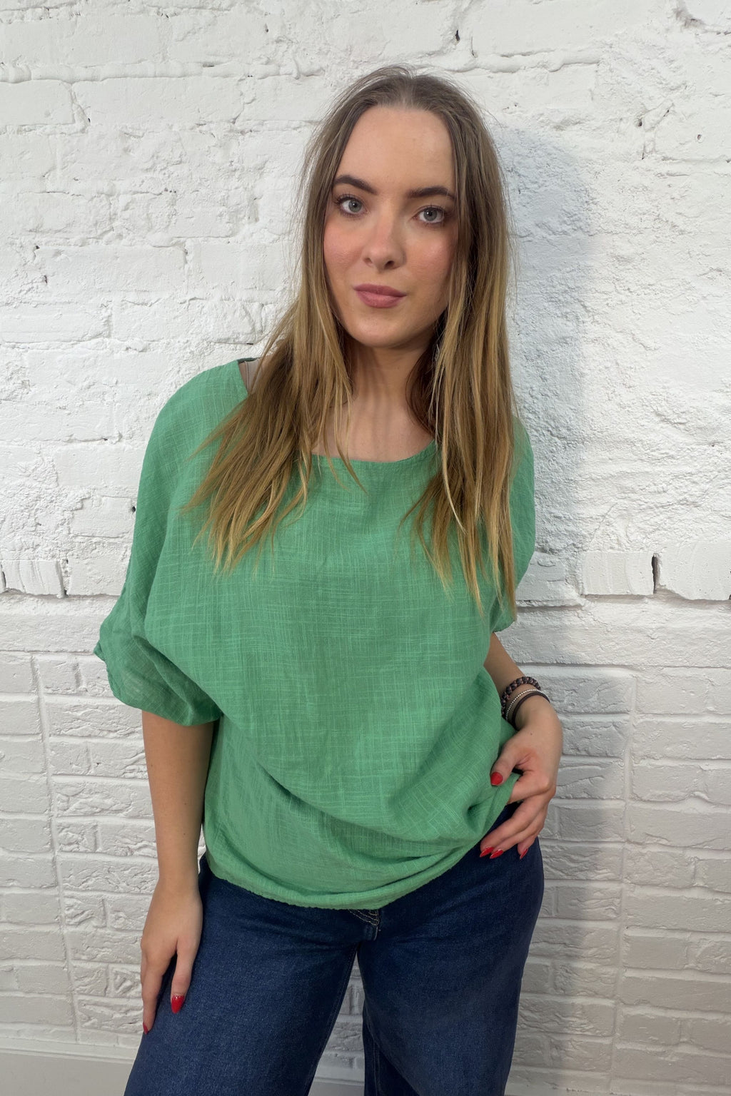 100% Cotton Plain Short Sleeve Top (Larger Fit)