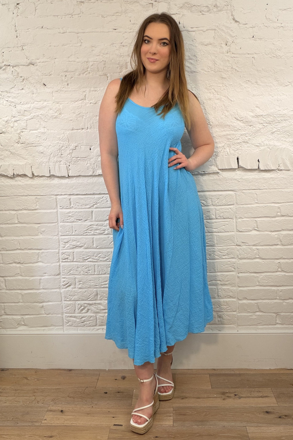 Vestido largo con tiras