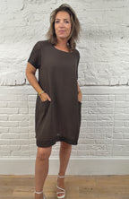 Fiorella Crochet-Trim Pocket Dress