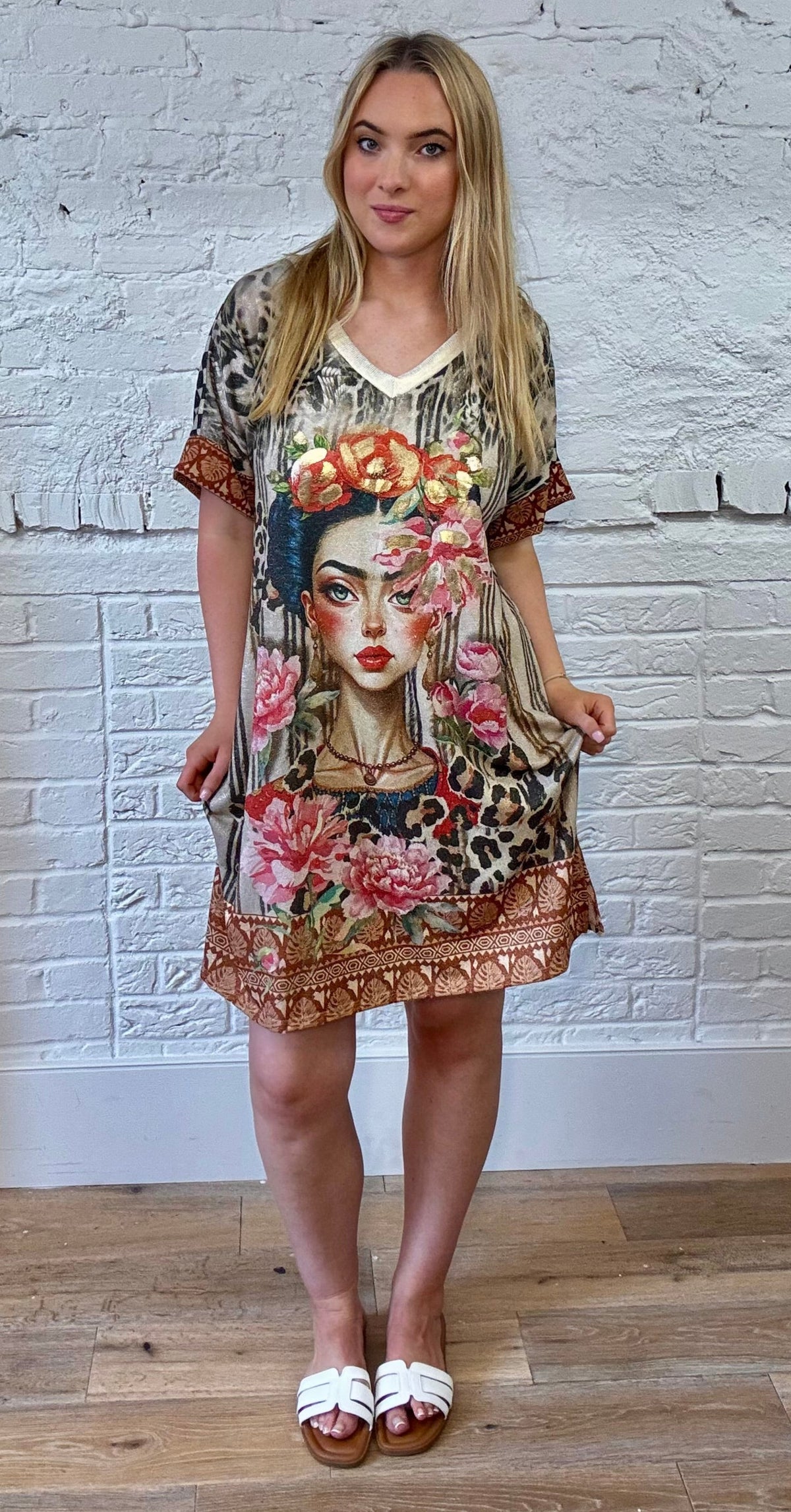 Muse Portrait V-Neck Dress