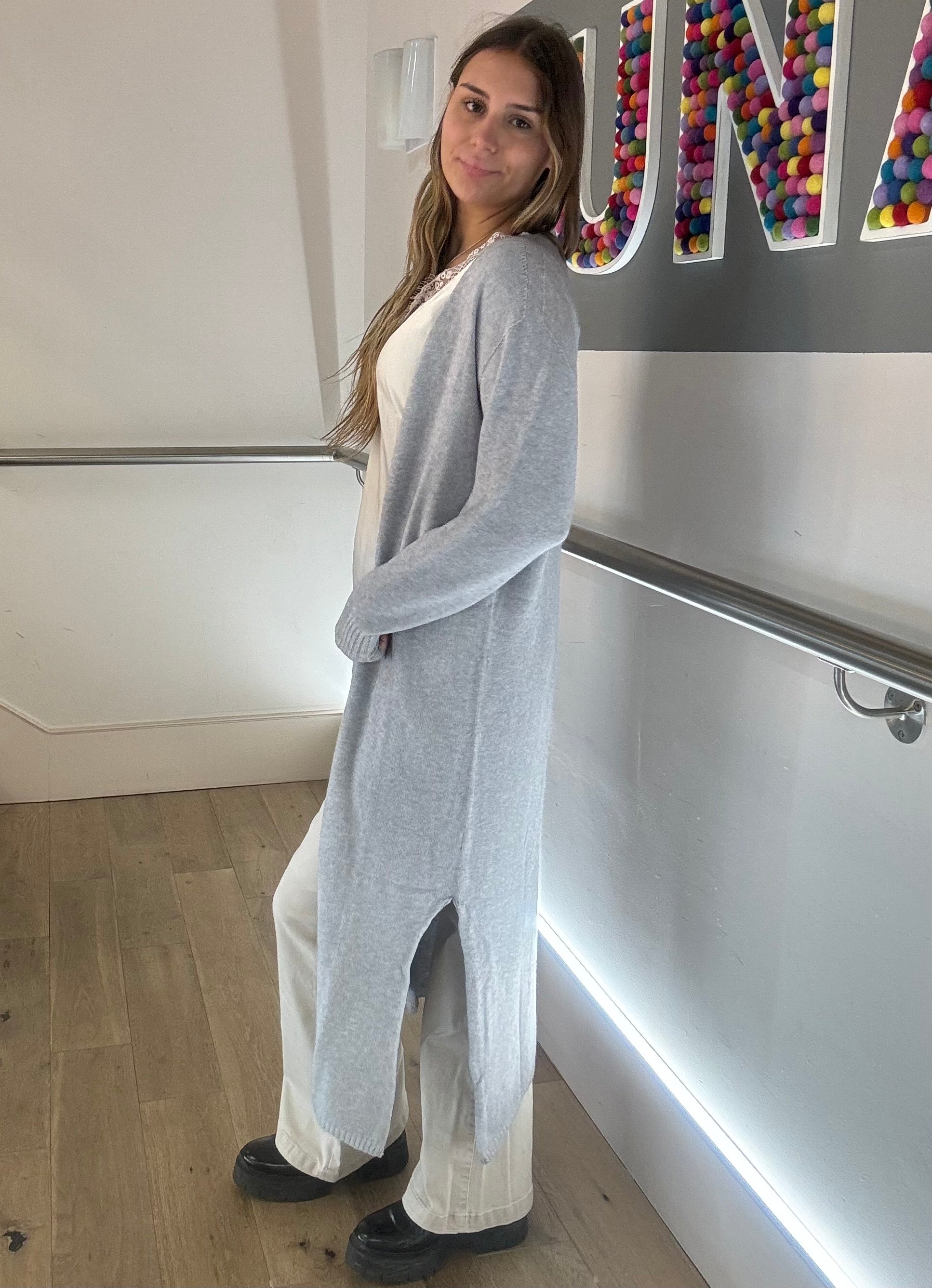 Long Side Slit Cardigan