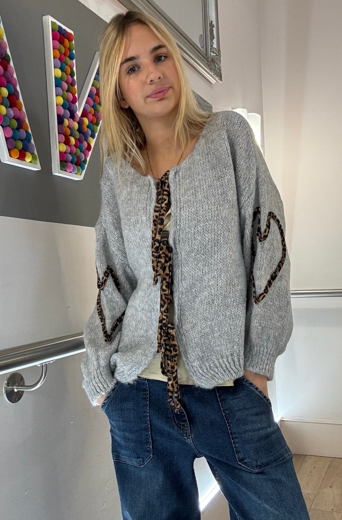 Leopard Tie Front Cardigan