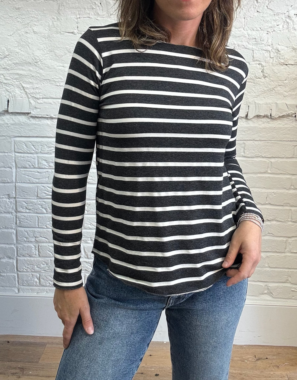 Striped Long Sleeve Cotton Tee
