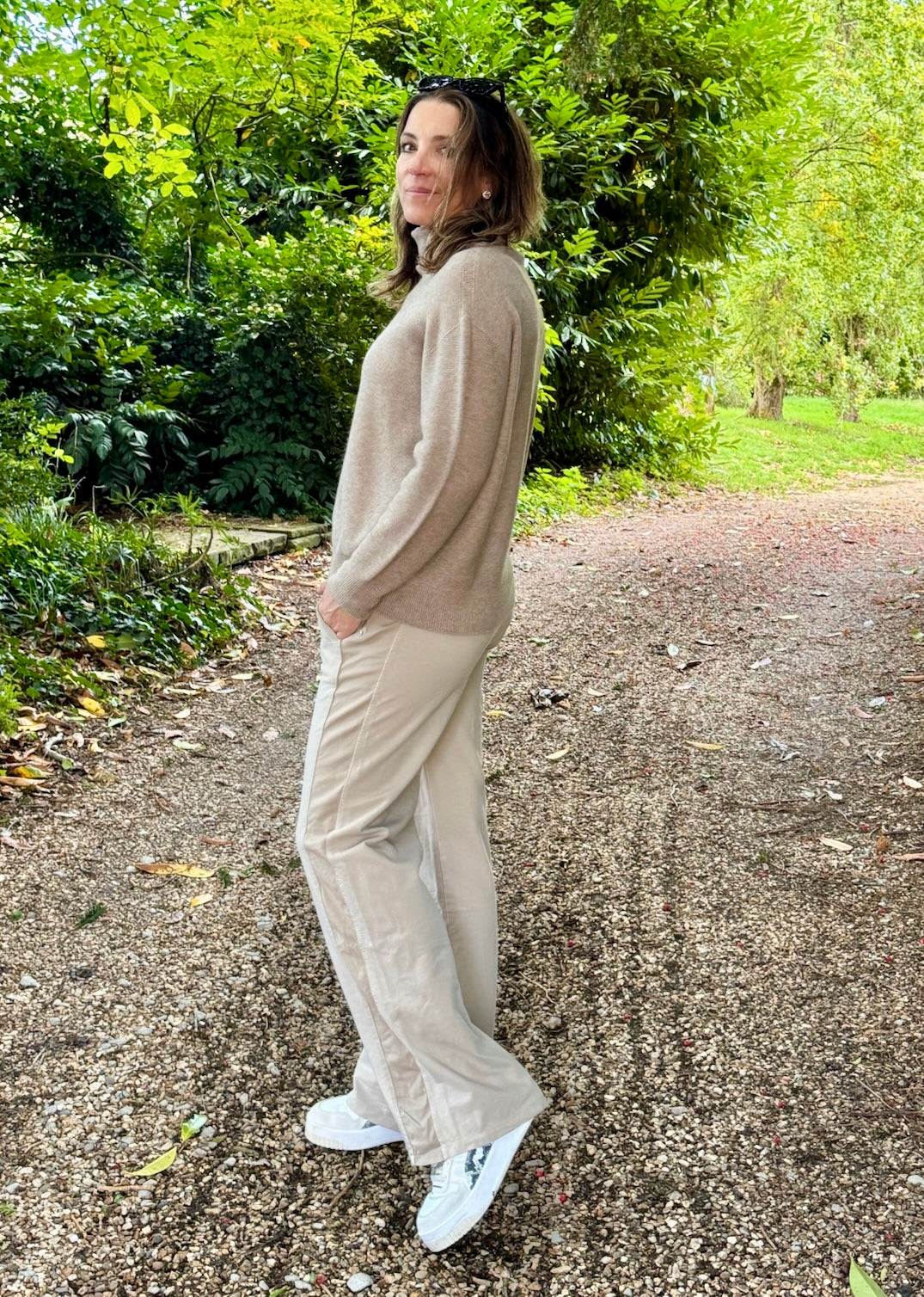 Suzy D Polo Neck Batwing Knit Sweater