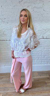 Pleated Tie Waist Trouser