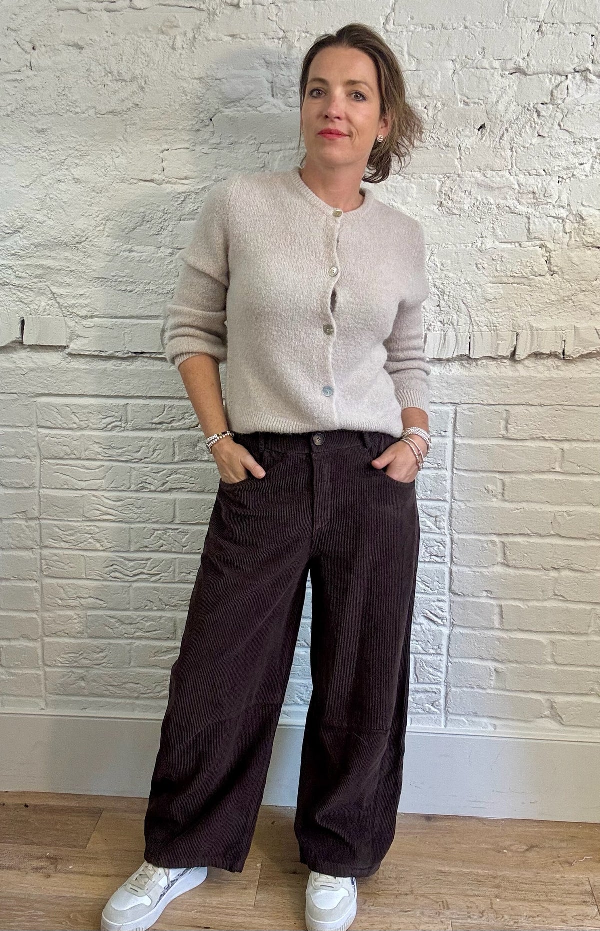 Cord Barrel Leg Trouser