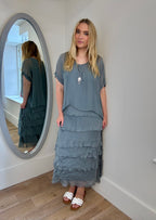 Kleid mit Seiden-Overlay