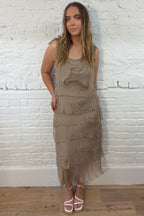 The Rina Ruffle Maxi Dress