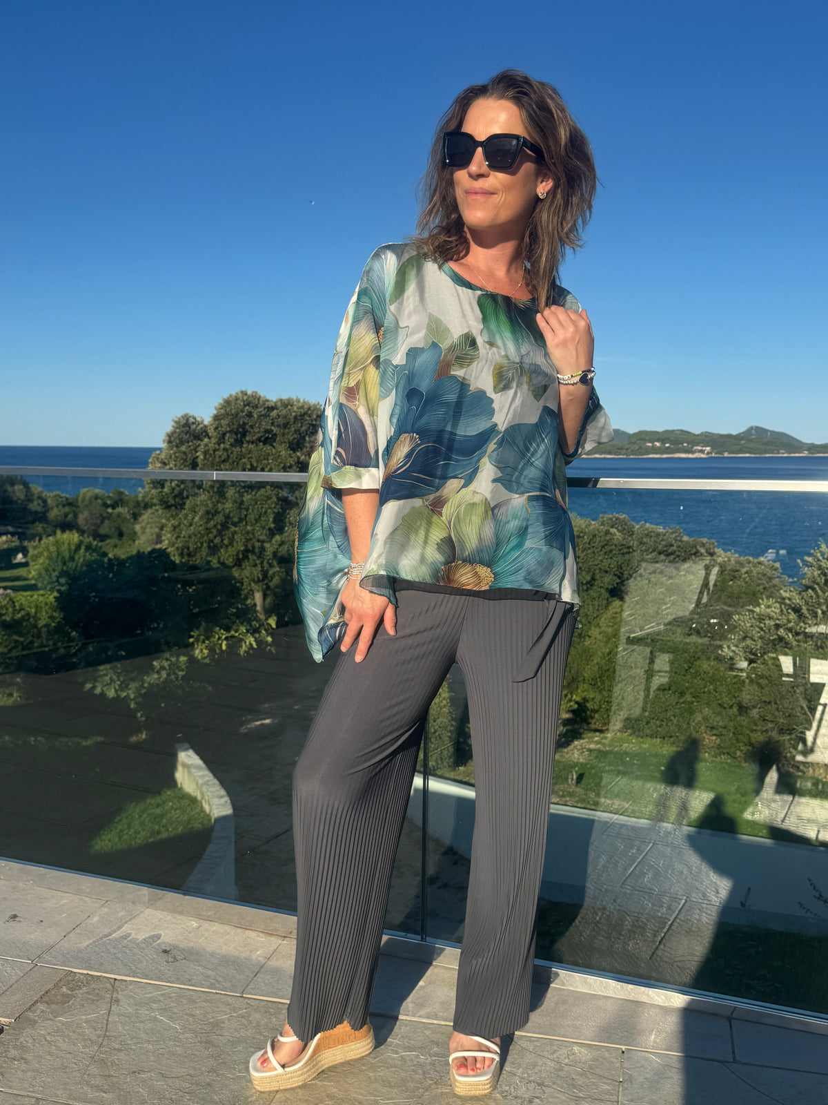 Floral Print Silk Top