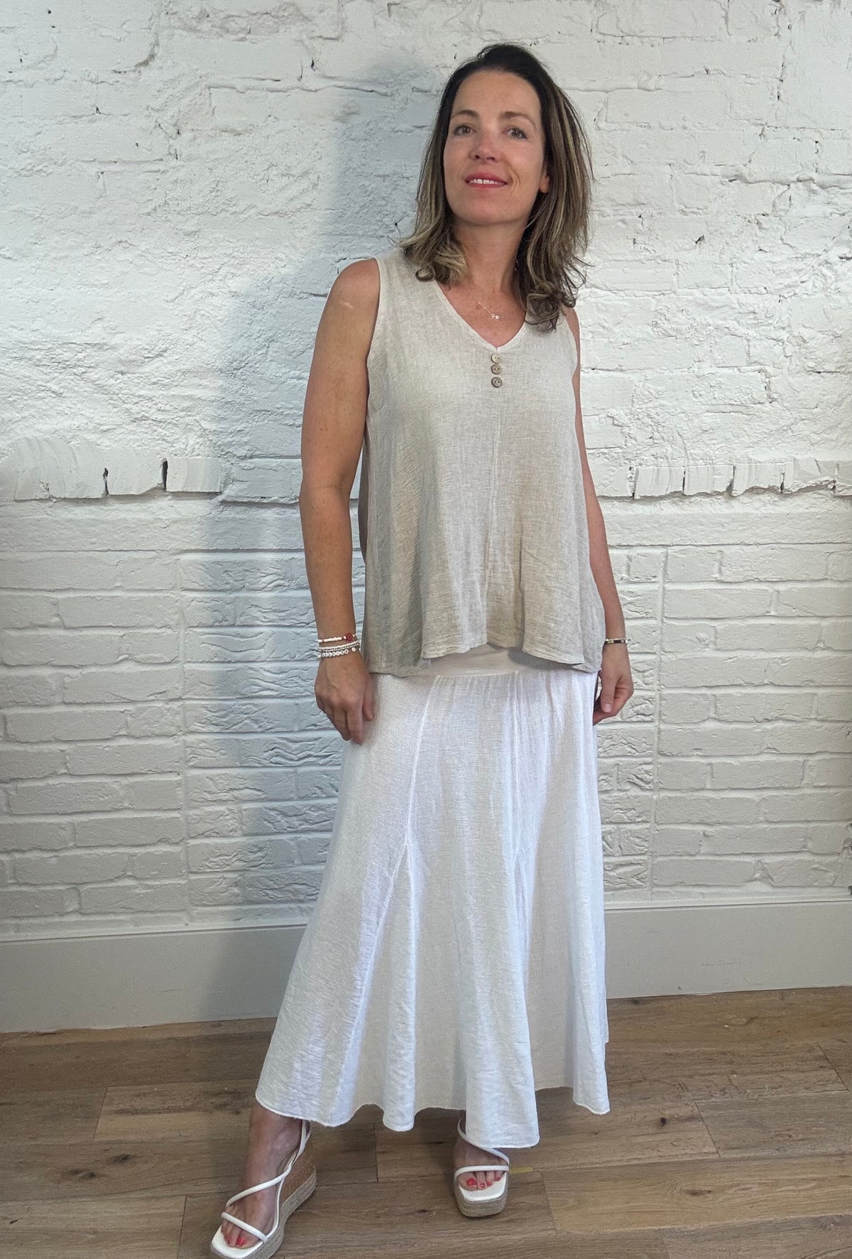 Cotton & Linen Mix Sleeveless Top