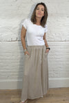 Corinna Cotton & Linen Button-Front Skirt