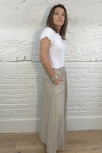 Corinna Cotton & Linen Button-Front Skirt
