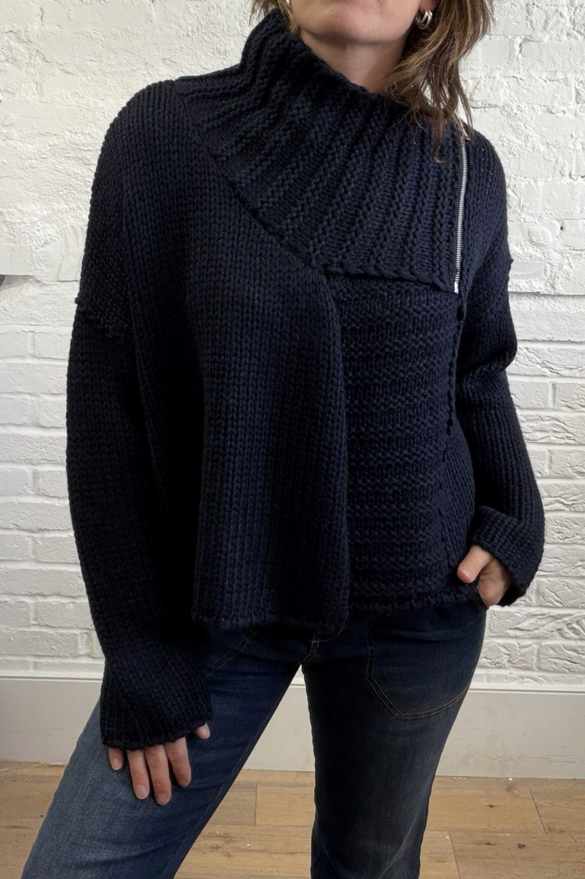 Benedetta Zip Collar Cardigan