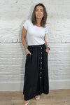 Corinna Cotton & Linen Button-Front Skirt
