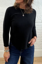 Phoebe Curved Hem Round Neck
