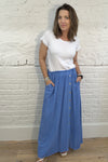 Corinna Cotton & Linen Button-Front Skirt
