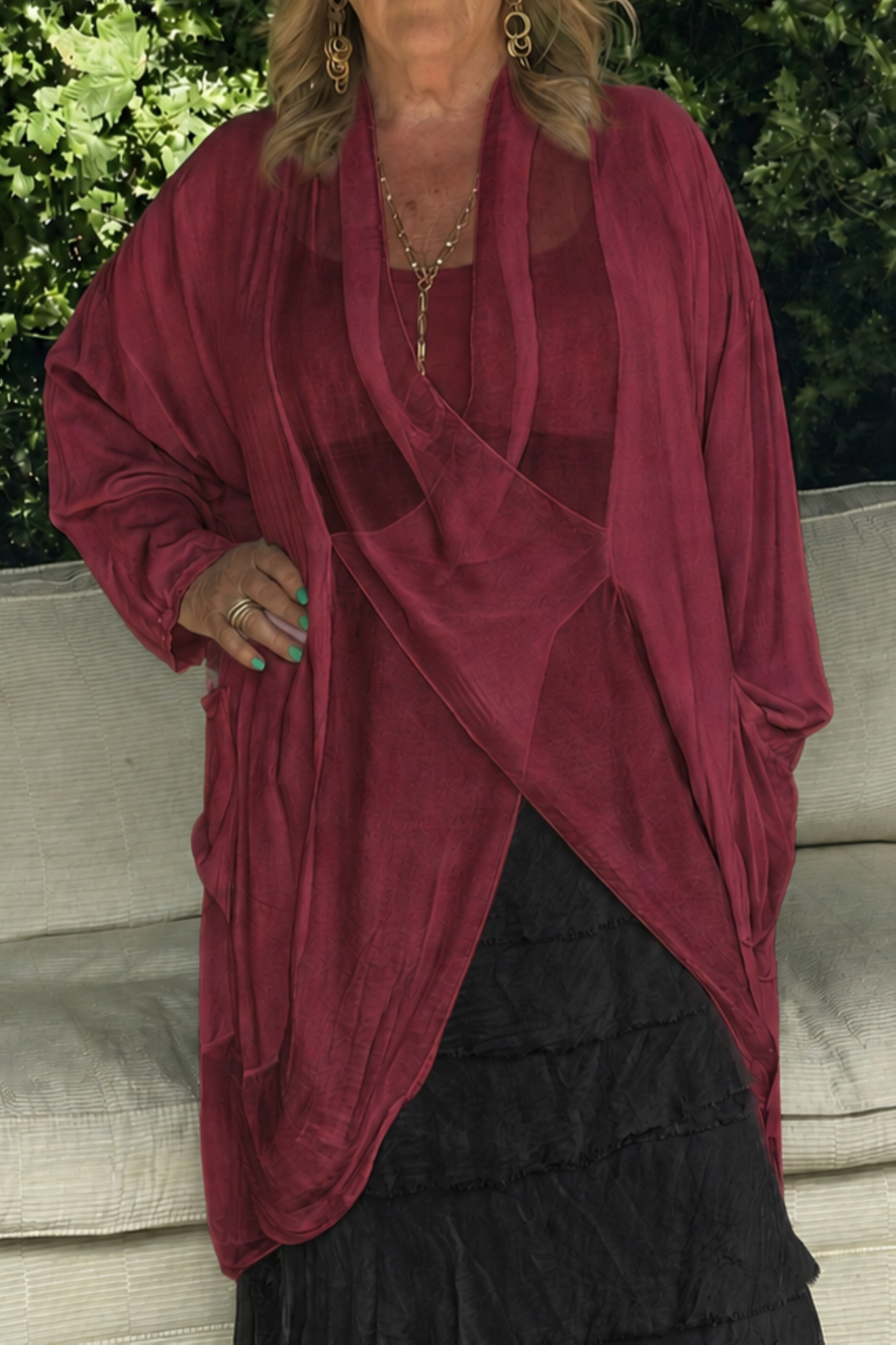 The Sakura Silk Trim Top