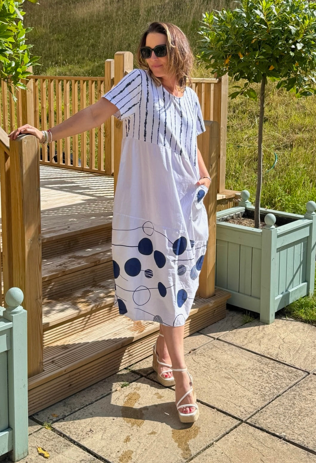 Stripe Me Dotted Dress