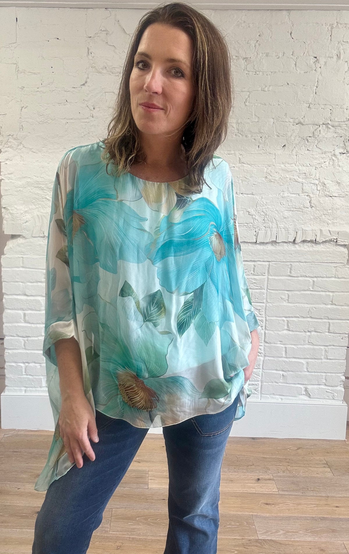 Floral Print Silk Top