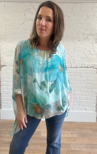 Floral Print Silk Top